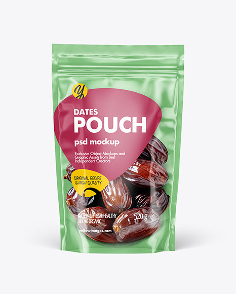 Clear Stand-Up Pouch w/ Dates Mockup