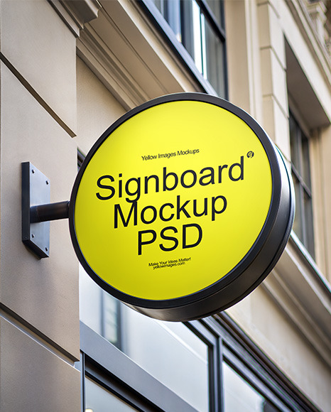Round Signboard Mockup