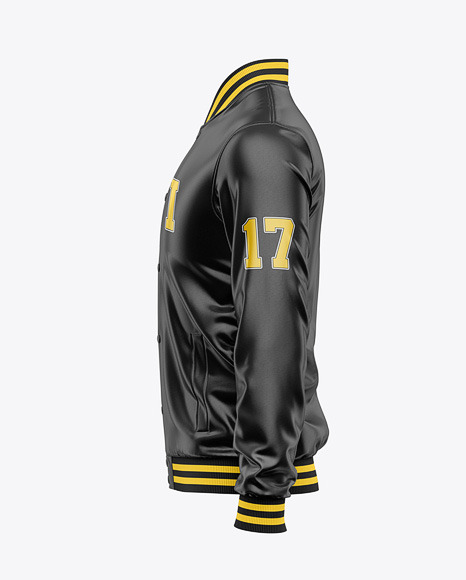 Iconic American Leather Varsity Jacket Mockup