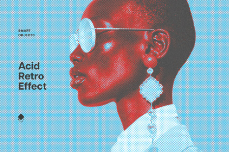 Retro Thermal Halftone Photo Effect