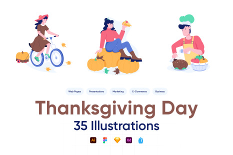 Thanksgiving Day Illustrations