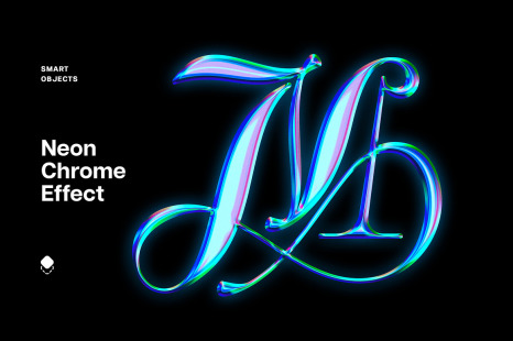 Neon Chrome Text &amp; Logo Effect
