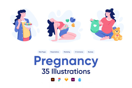 Pregnancy Illustration Set