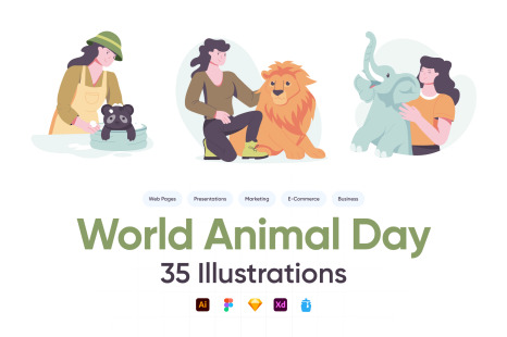 World Animal Day Illustrations
