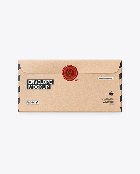 Kraft Envelope w/ Wax Seal Mockup