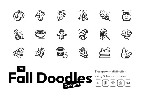 Fall and Autumn Doodles Icons