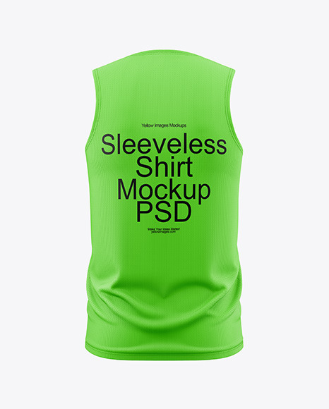 Men&#039;s Sleeveless Shirt Mockup - Back View