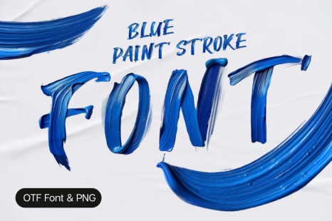 Blue Paint Stroke Font