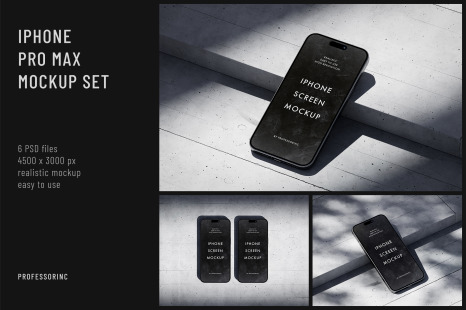 iPhone 15 Pro Max Mockup Set
