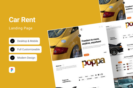 Poppa - Car Rent Landing Page