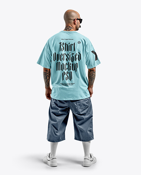 Bald Latino Man in Wearing a T-Shirt and Breeches Mockup