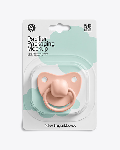 Silicone Pacifier in Blister Packaging Mockup