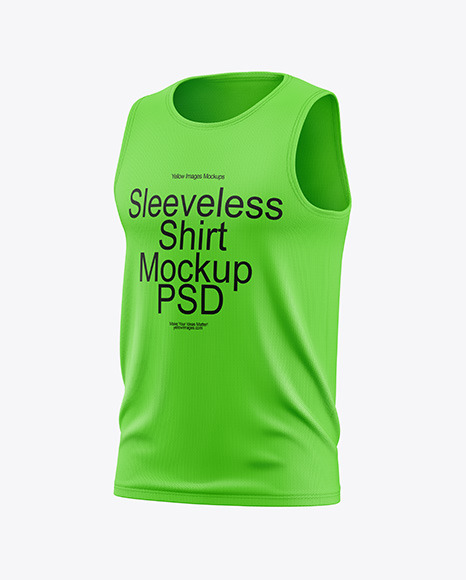Men&#039;s Sleeveless Shirt Mockup - Half Side View