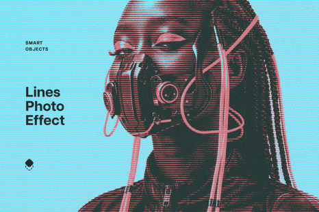 Glitched Lines Photo Effect