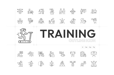 Training and Coaching Icon Set