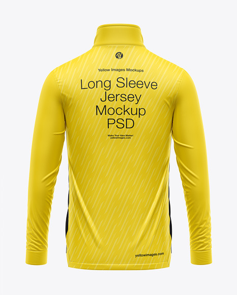 Zipper High Neck Long Sleeve Jersey Mockup