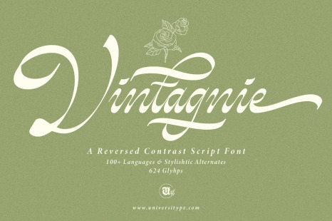 UT Vintagnie - A Reversed Contrast Script Font