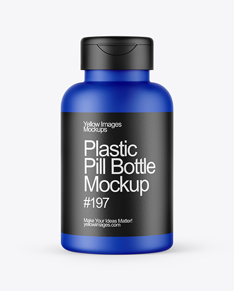 Matte Pills Bottle with Flip Cap Mockup