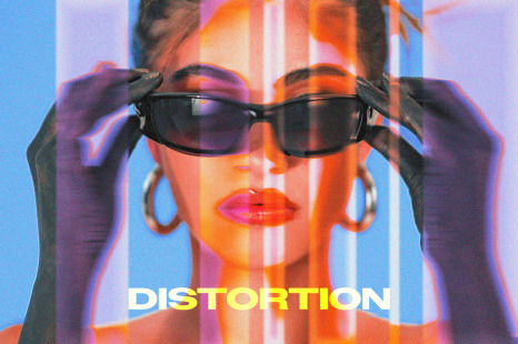 Color Streaks Distort Photo Effect