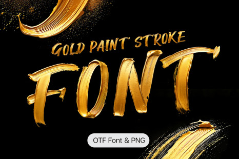 Gold Paint Stroke Font