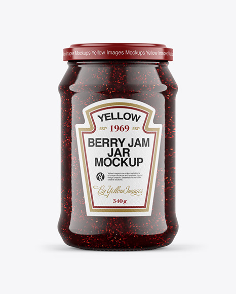 Raspberry Jam Jar Mockup