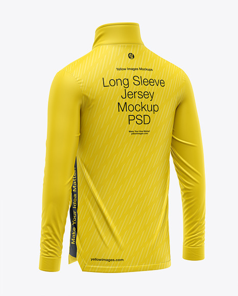 Zipper High Neck Long Sleeve Jersey Mockup