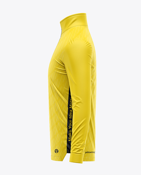 Zipper High Neck Long Sleeve Jersey Mockup