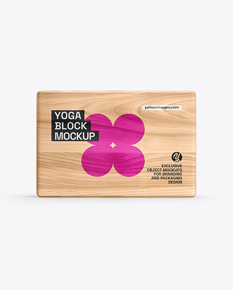 Wooden Yoga Block Mockup