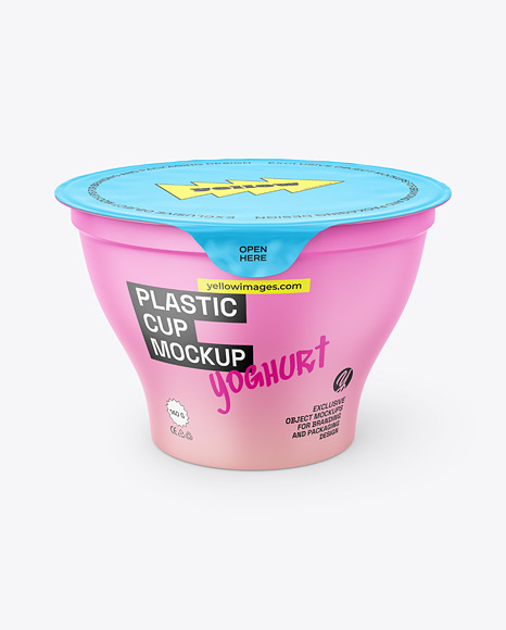 Matte Plastic Yoghurt Cup Mockup