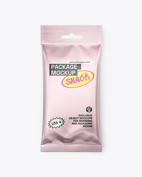 Matte Metallic Snack Package Mockup