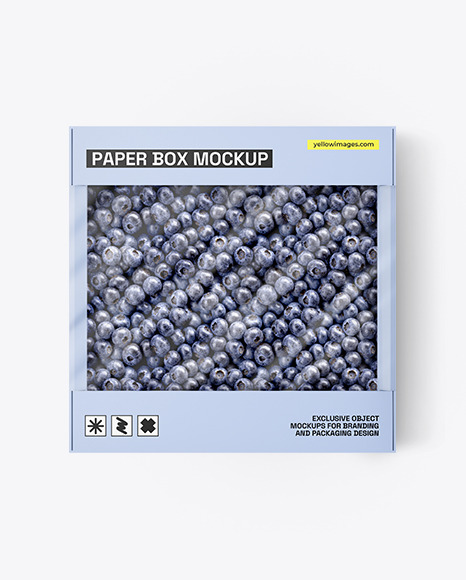 Box With Blueberries Mockup