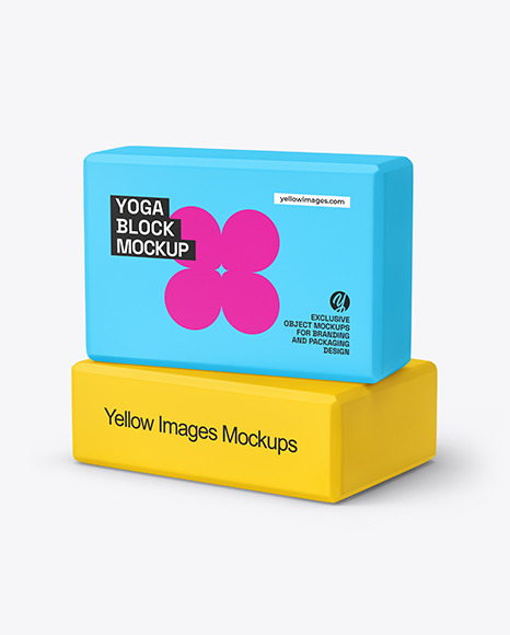 Two Foam Yoga Blocks Mockup