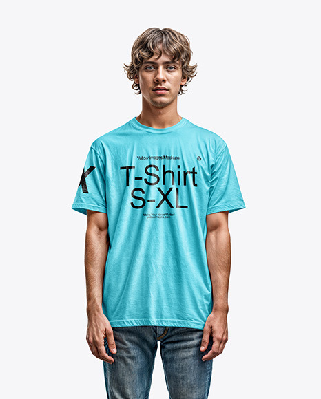 Young Man in a T-Shirt Mockup