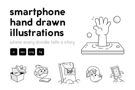 Smartphone Doodle Icons