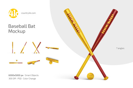Baseball Bat Mockup Set