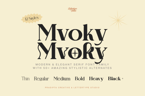 Mvoky Modern &amp; Elegant Serif Family