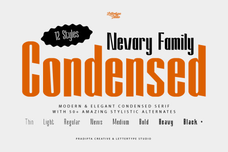 Nevary Modern &amp; Elegant Sans Serif Family