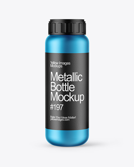 Metallic Fertilizer Bottle Mockup