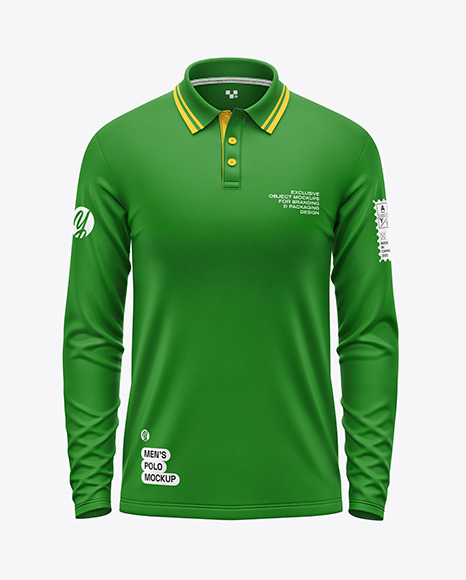 Men&#039;s Long Sleeve Polo Shirt Mockup