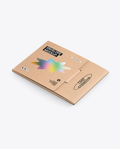 Closed Kraft Paper Envelope Mockup