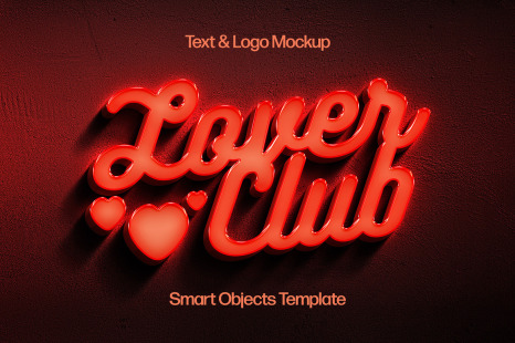 Red Neon Wall Text &amp; Logo Effect