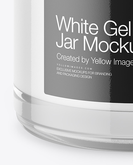 Opened Clear Glass Jar With White Gel Mockup (High Angle Shot) PSD #1