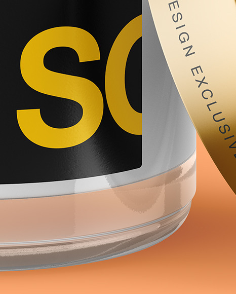 Opened Clear Glass Jar With White Gel Mockup (High Angle Shot) PSD #5