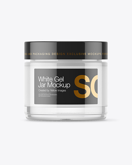 Download Clear Glass Jar With White Gel Mockup In Jar Mockups On Yellow Images Object Mockups