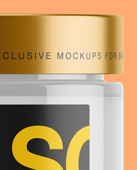 Download Clear Glass Jar With White Gel Mockup in Jar Mockups on Yellow Images Object Mockups