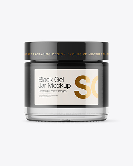 Clear Glass Jar With Black Gel Mockup