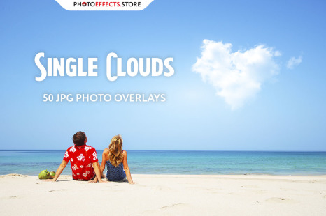 50 Single Clouds Photo Overlays