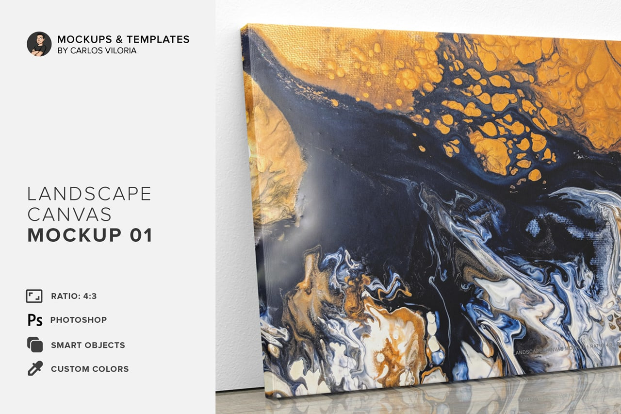 Landscape Canvas Ratio 4x3 Mockup 01 In Indoor Advertising Mockups On Yellow Images Creative Store