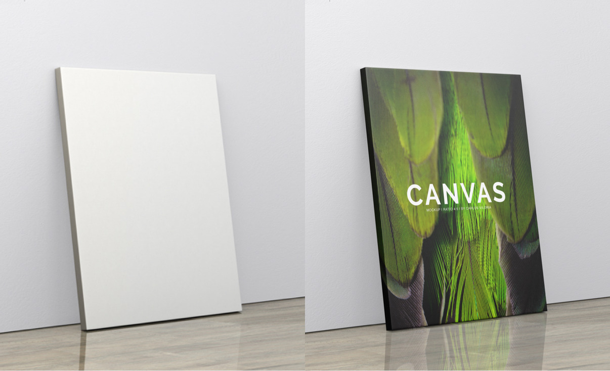 Portrait Canvas Ratio 4x5 Mockup 02 In Indoor Advertising Mockups On Yellow Images Creative Store