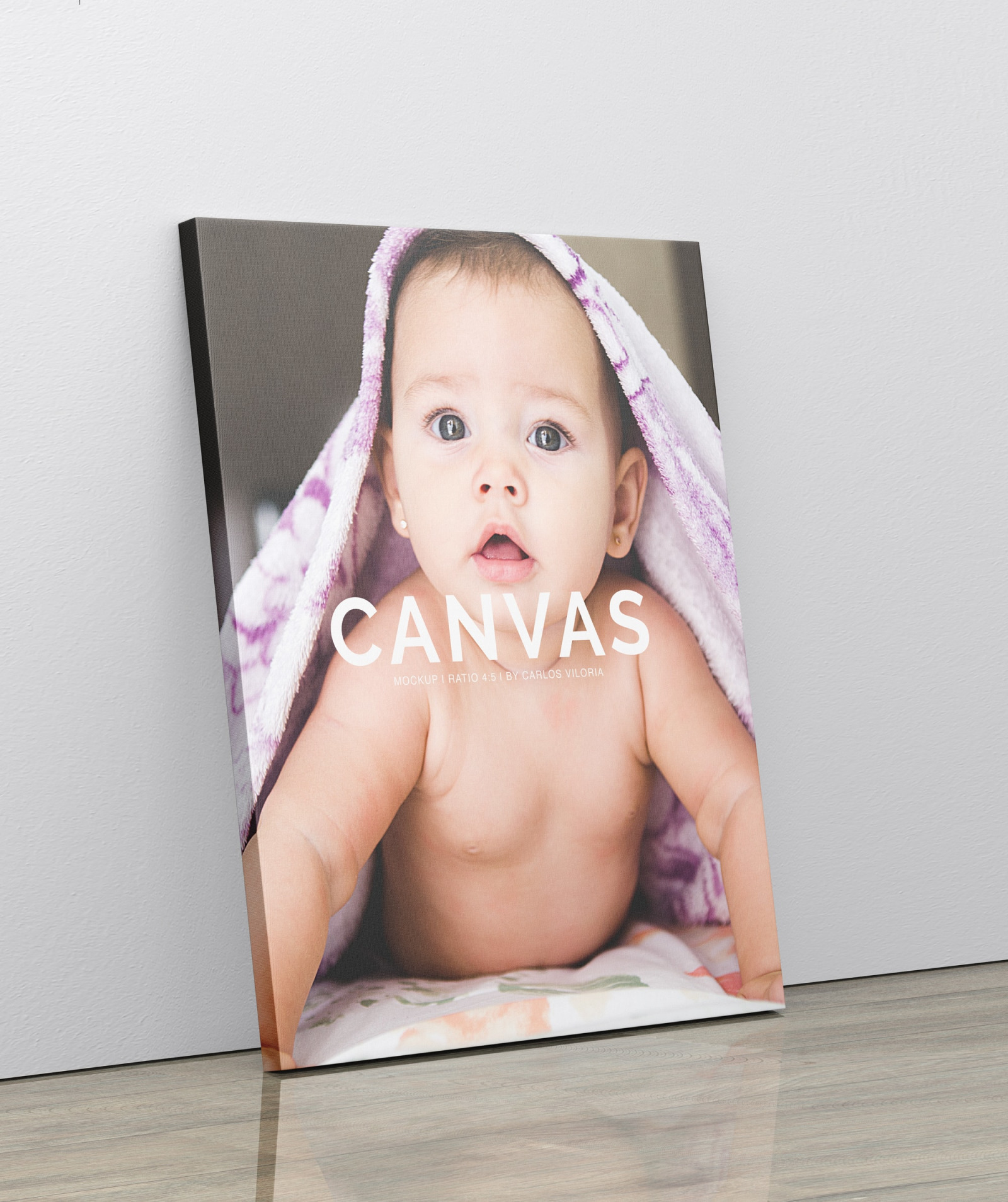 Portrait Canvas Ratio 4x5 Mockup 02 in Indoor Advertising Mockups on